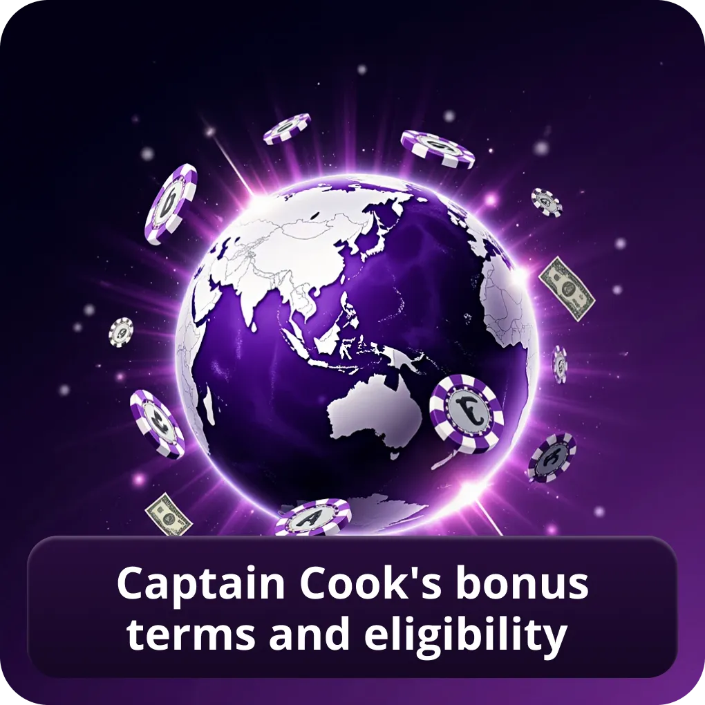 Captain Cook's Casino review Canada bonus terms and eligibility conditions Captain Cook's bonus terms and eligibility