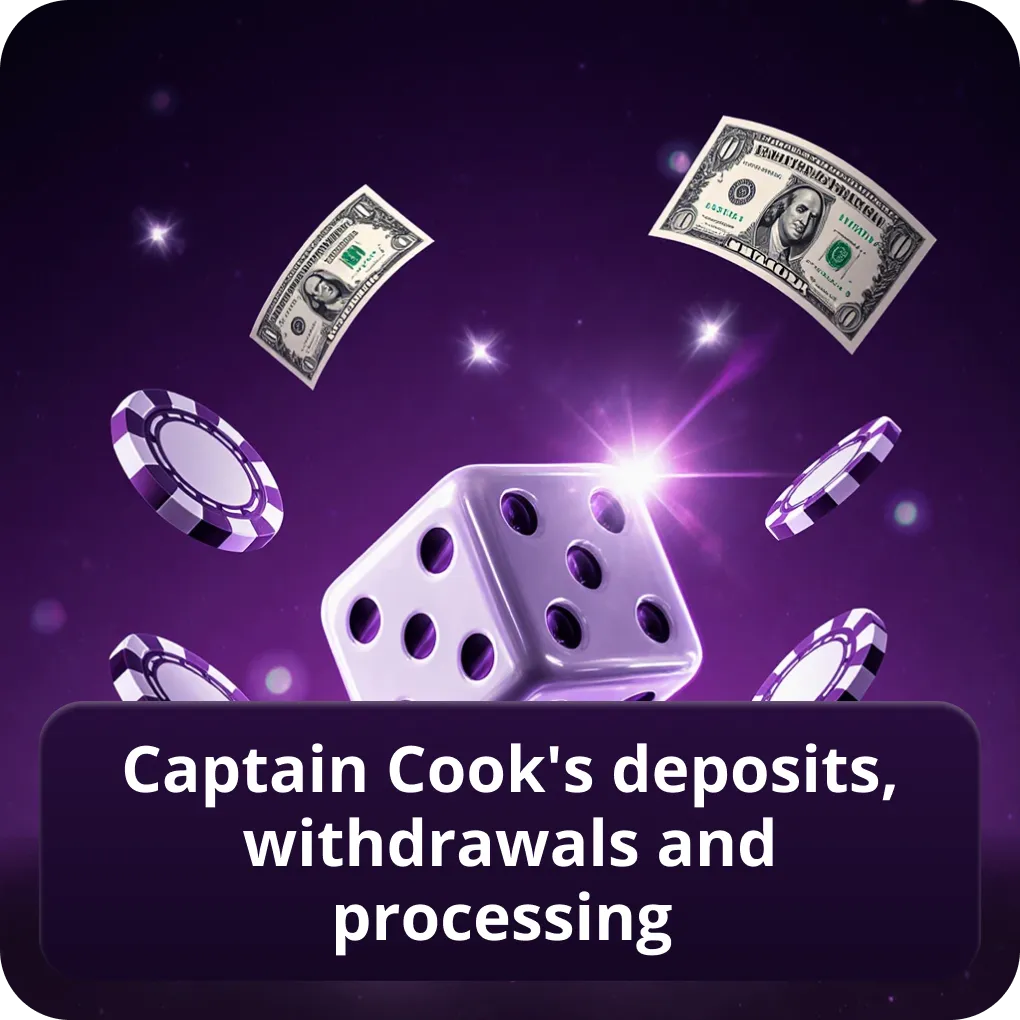 Captain Cook's Casino review Canada deposits, withdrawals and processing times Captain Cook's deposits, withdrawals and processing