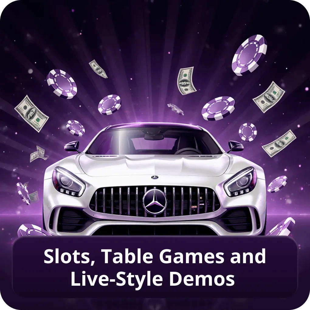Slots, table games and live-style demos