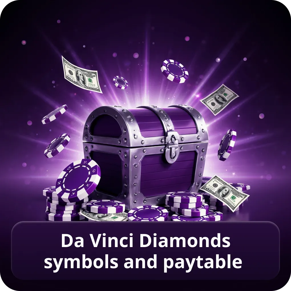 Da Vinci Diamonds symbols and paytable