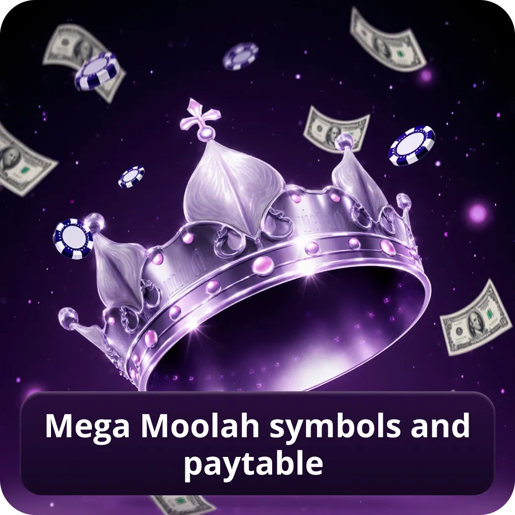 Mega Moolah symbols and paytable